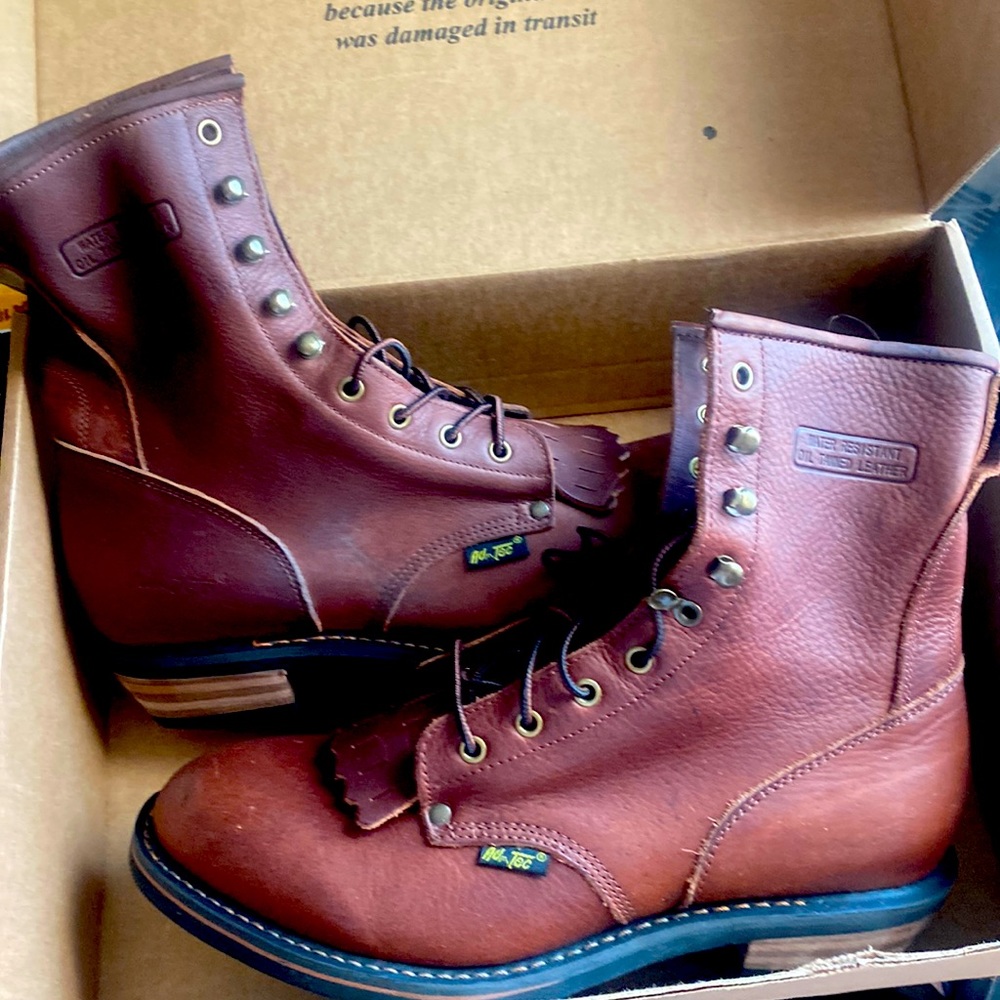 AdTec 9”soft toe packer work boot size 12